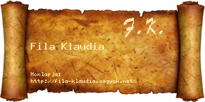 Fila Klaudia névjegykártya