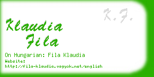 klaudia fila business card